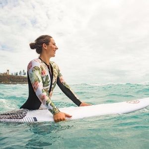 Paddlesuit Rashgaurd Tropical Print Zipper Front